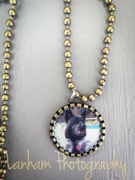 handmade necklace with dog picture in it gift idea for mother's day
