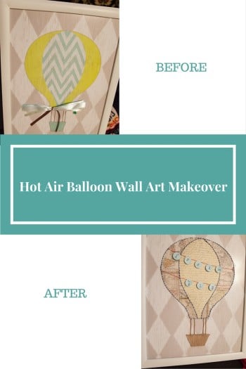 Hot Air Balloon wall art makeover Before and after 