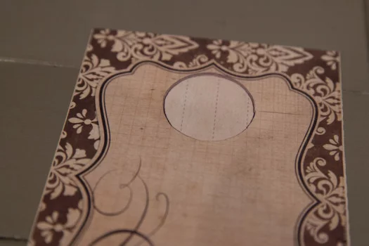 DIY scrapbooking paper with a 2 inch sized hole