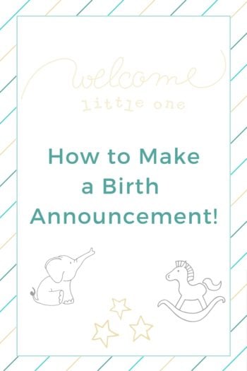 How to Make a Birth Announcement with an elephant and a rocking horse in the picture
