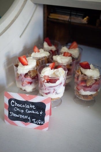 Chocolate Chip Cookie and Strawberry Trifle