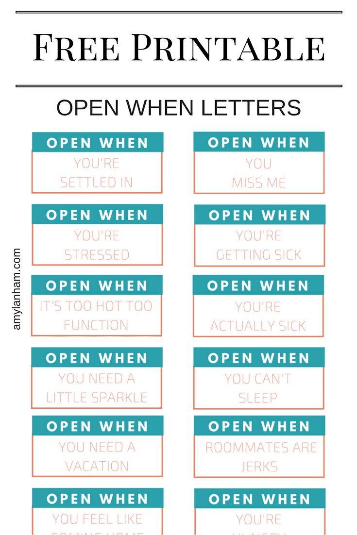 Open When Printable - DIY with Amy Inside Open When Letters Template