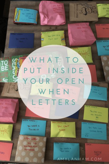 What to put inside your open when letters
Different colored closed letters