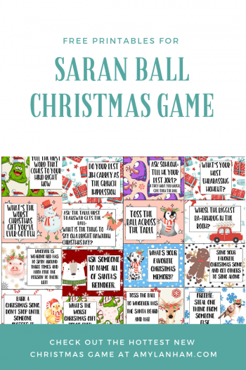 Free printable for Saran ball Christmas game 