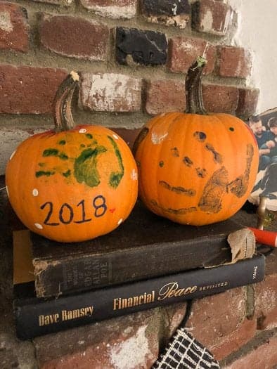 Halloween activities for families - pumpkin painting