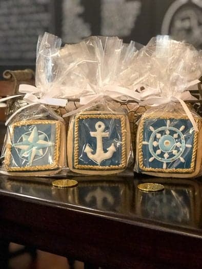 Pirate themed cookies-compass-anchor-steering wheel