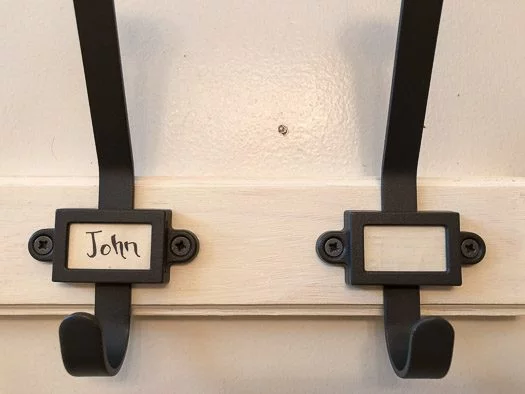 towel holders with name plates 
