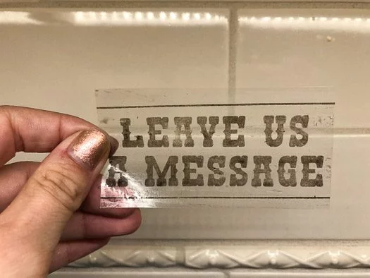 leave us a message on clear plastic 