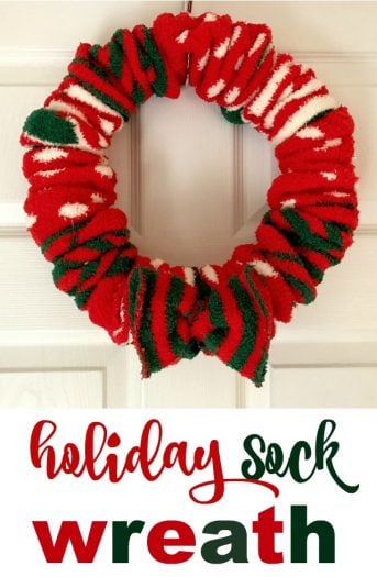 Christmas holiday sock wreath