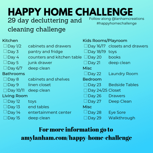 Happy home challenge 29 day decluttering and cleaning challenge