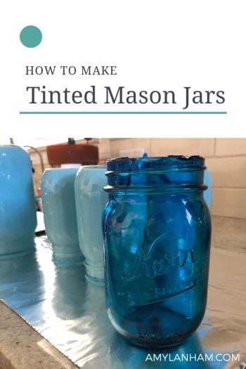 how to make tinted mason jars overlaid by blue colored tinted jars