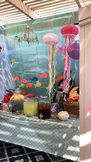 Mermaid and pirate party decorations