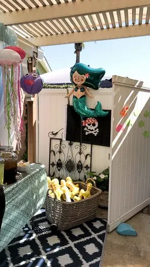 Mermaid and pirate party decorations