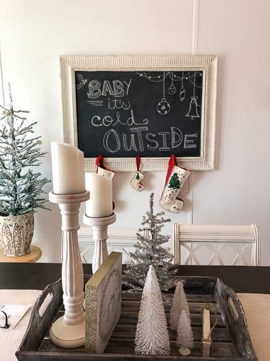 baby it's cold outside chalk board 