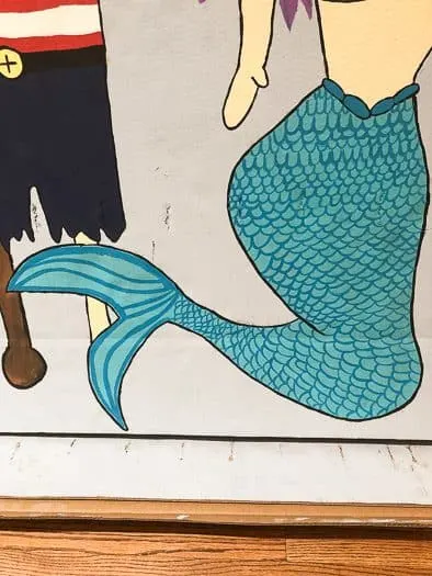 Blue scales on the mermaid 