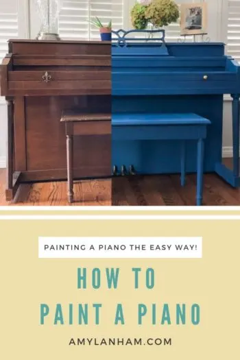 Side by side picture of not yet painted piano and finished painted piano 