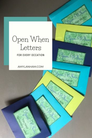 Open when letter for every occasion overlaid by open when letters 