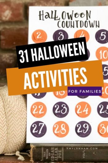 31 Halloween Activities for Families  overlaid halloween countdown calendar 