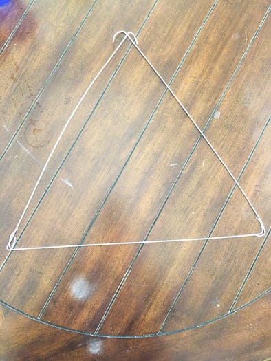 Wire hanger turned into a triangle 
