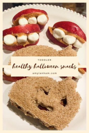 Healthy Halloween Snacks for Toddlers DIY pumpkin PB&Js