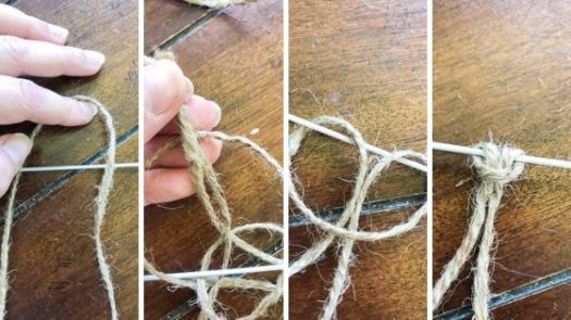 Knotting the twine 