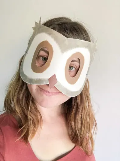 Animal mask printable on Amy's face