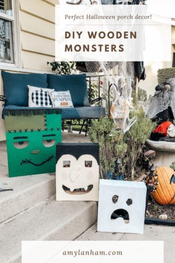 DIY Outdoor Halloween Monsters - perfect porch decor!