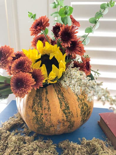 DIY Floral Pumpkin Centerpiece