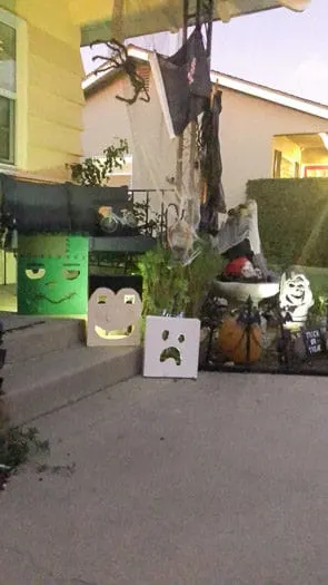 DIY Outdoor Halloween Monsters Finished 