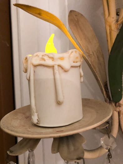 Flameless candle on stand 

