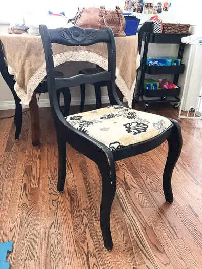 Finished reupholstered chair 