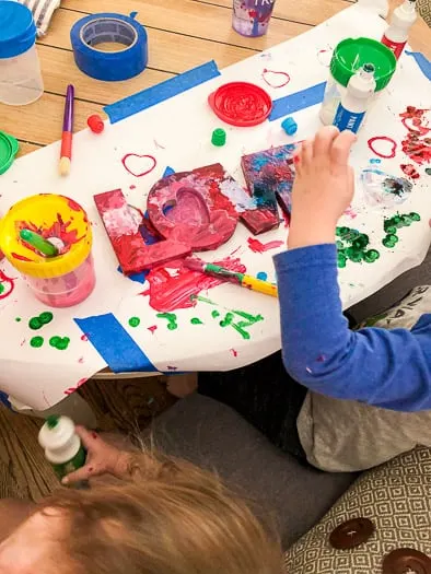 DIY Heart Wall Art kids painting kids painting 