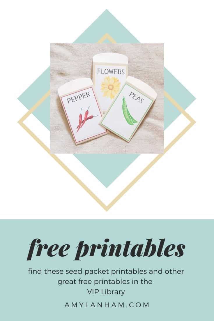 Free Printable Seed Packets Gardening DIY with Amy