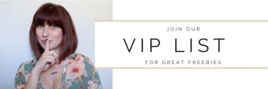 Image of me on the left and on the right is says 'Join our VIP list for great freebies!'