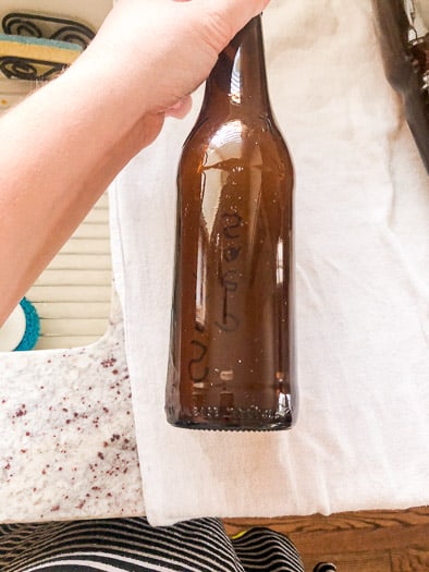 Beer bottle with the labels removed