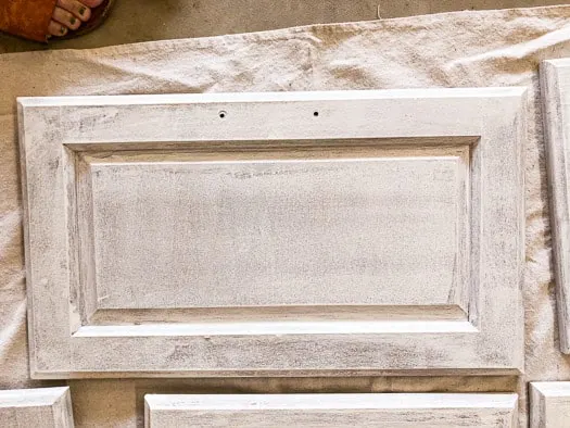 Cabinet door with one coat of primer