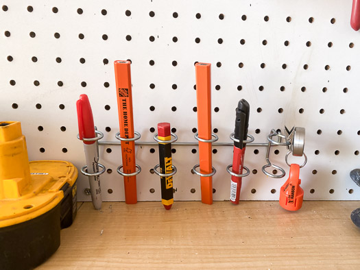 pens stuck into a multiple tool holder from National Hardware