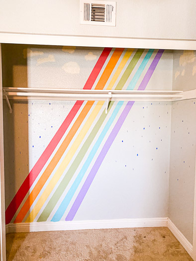 rainbow painted inside a closet