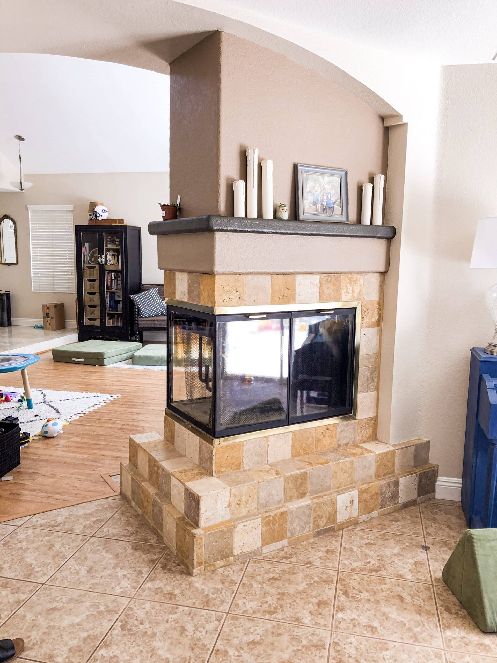 How to Paint a Tile Fireplace