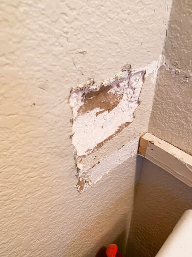 a square shaped hole in drywall