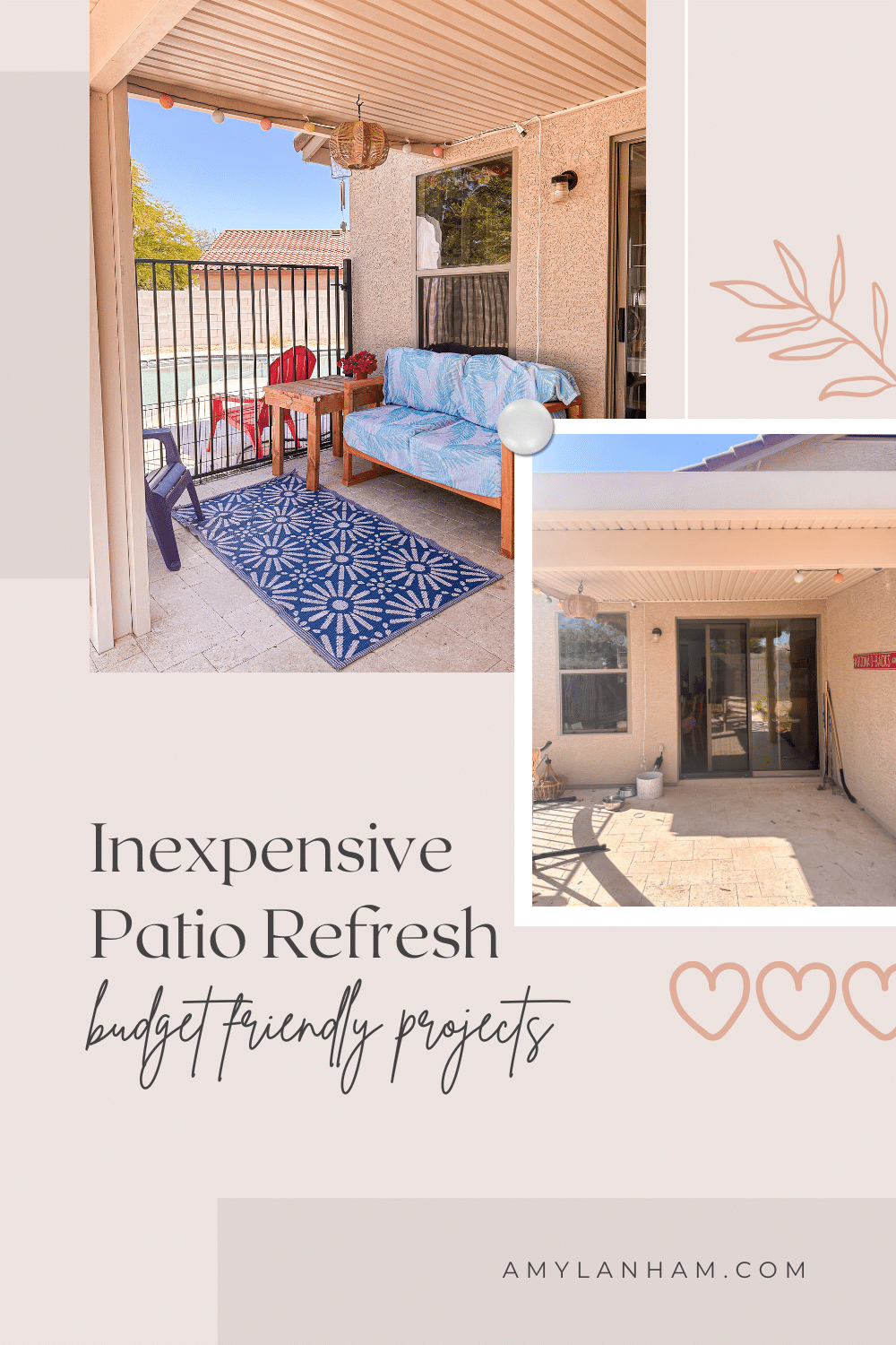 Patio refresh before and after